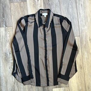 Evereve Black and Tan Striped Shirt